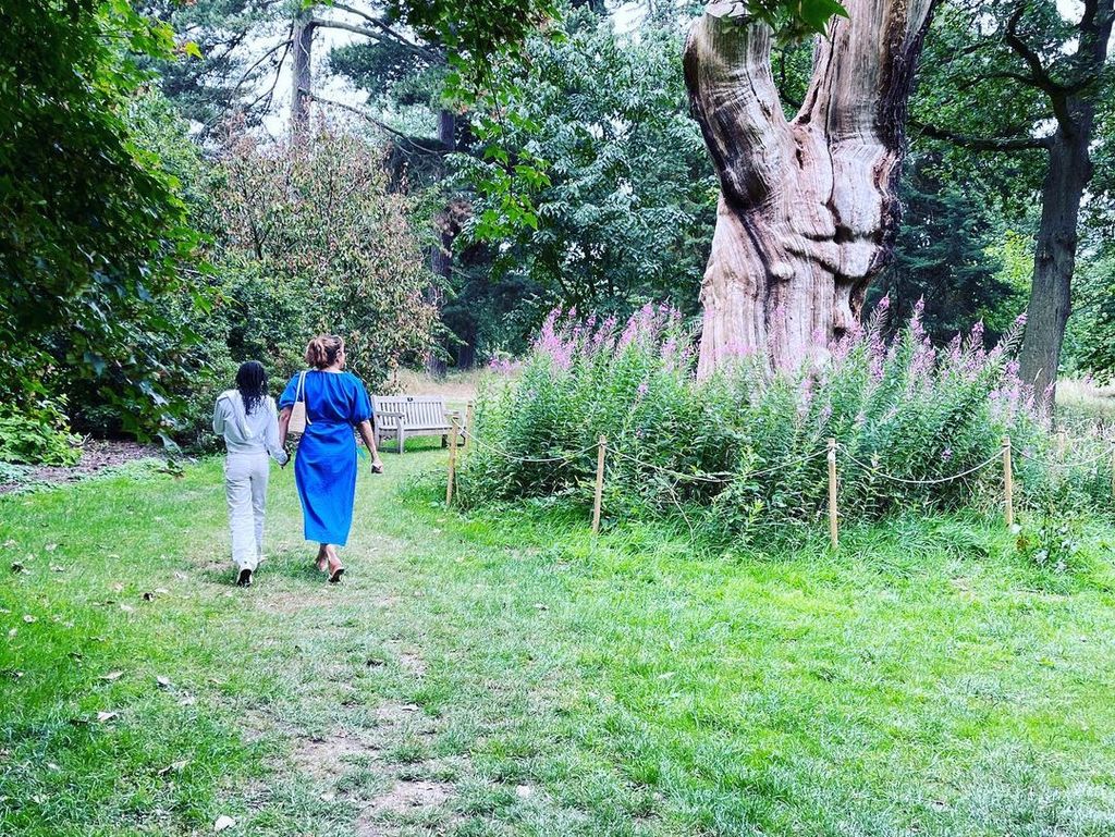 Mariska Hargitay at the Royal Botanic Gardens with her daughter Amaya in a photo shared on Instagram