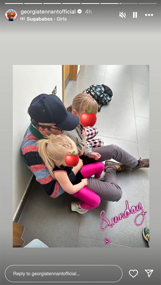 David Tennant cuddled up with two of his daughters