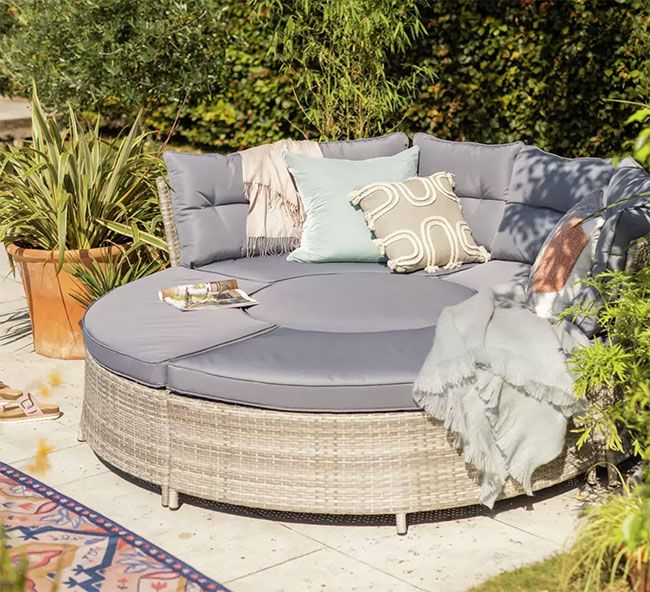 rattan grey daybed