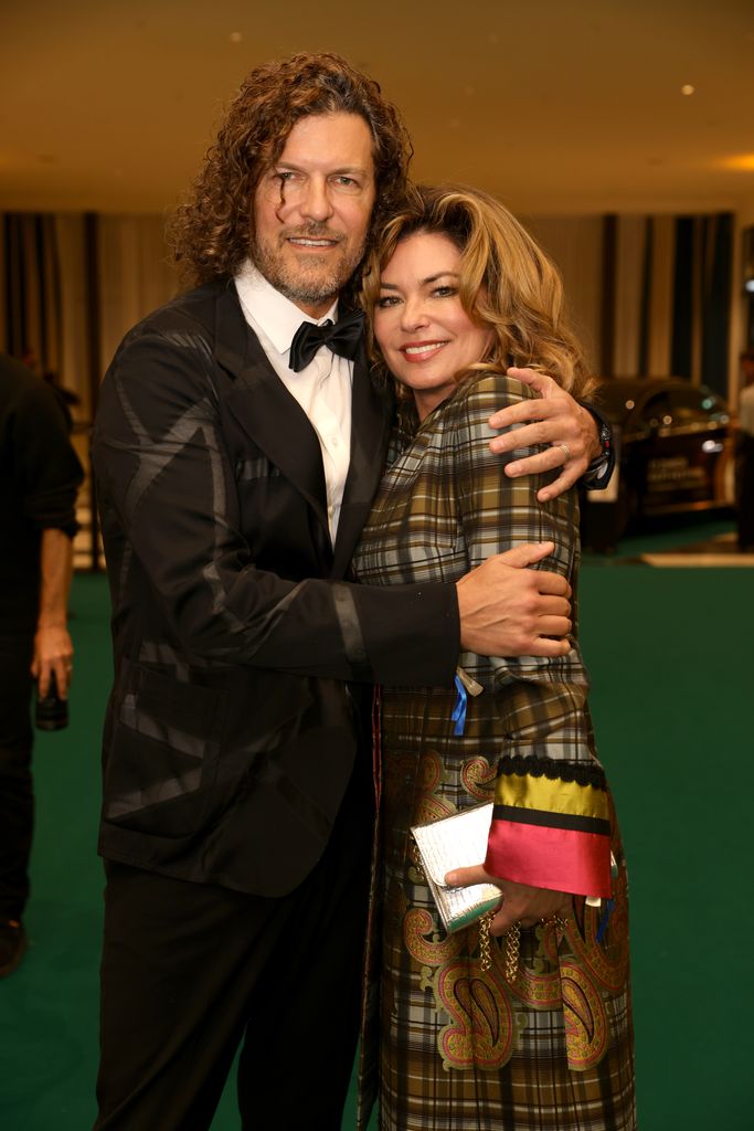 Frederic Thiebaud and Shania Twain attend the Opening Night and premiere of "Und morgen seid ihr tot" during the 17th Zurich Film Festival at Kongresshaus on September 23, 2021 in Zurich, Switzerland. The Zurich Film Festival 2021 takes place from September 23 until October 3.