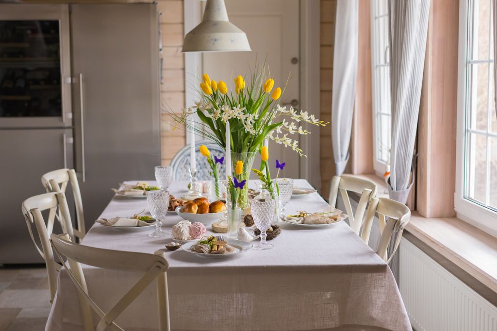 Daffodils and tulips can instantly add life to your tablescape