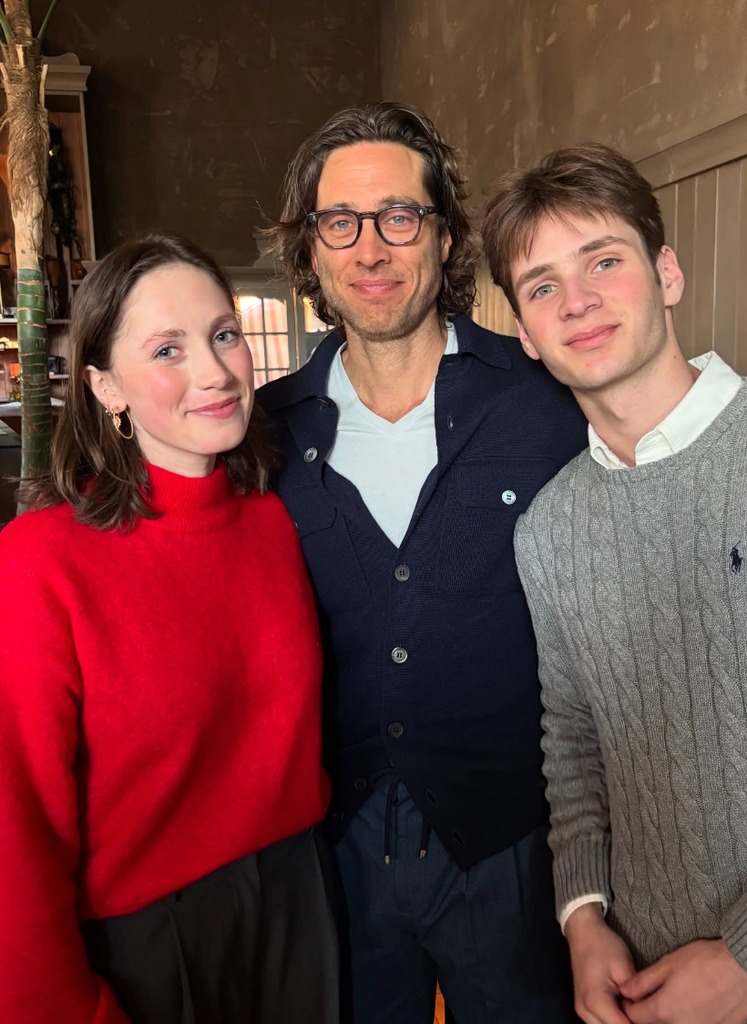 Photo shared by Gwyneth Paltrow June 2025 of her husband Brad Falchuk with his two kids, Izzy and Brody