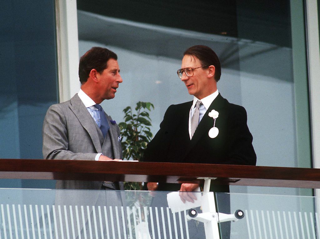 EPSOM, UNITED KINGDOM - JUNE 02:  Sir Robert Fellowes With The Prince Of Wales At Epsom Derby  (Photo by Tim Graham Photo Library via Getty Images)