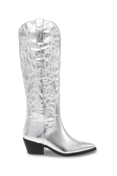 steve madden silver cowboy boots