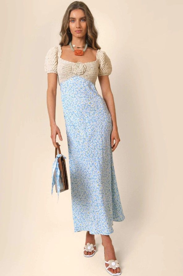 Sardinia Crochet-Top Dress - Rixo