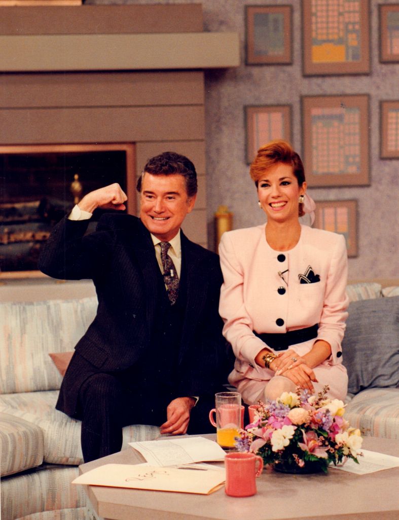 New York, N.Y.: Regis Philbin and Kathie Lee Gifford on the set of "Live with Regis and Kathie Lee" on WABC television in New York on April 25, 1988.