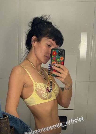 lily allen yellow lingerie