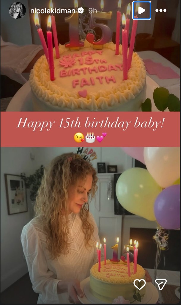 Nicole Kidman treated daughter Faith to a jaw-dropping pink and white birthday cake 