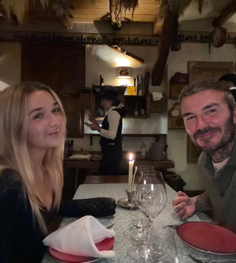 David Beckham se concentre sur le temps passé en famille avec Harper au milieu d'un somptueux voyage de ski 4 Harper David Beckham dîner