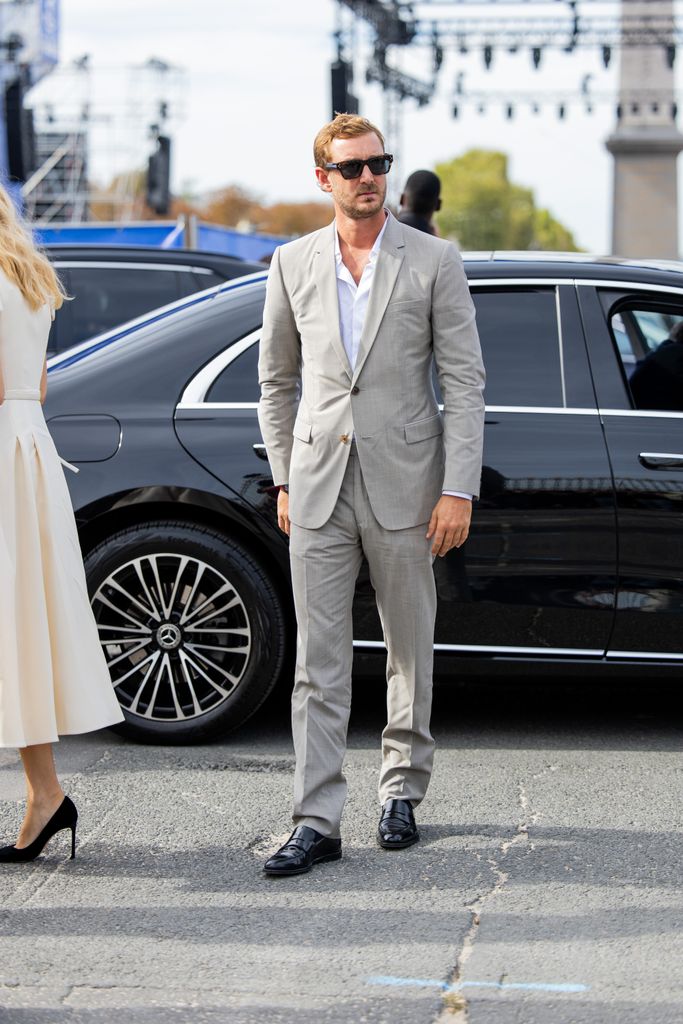 Pierre Casiraghi in a grey suit