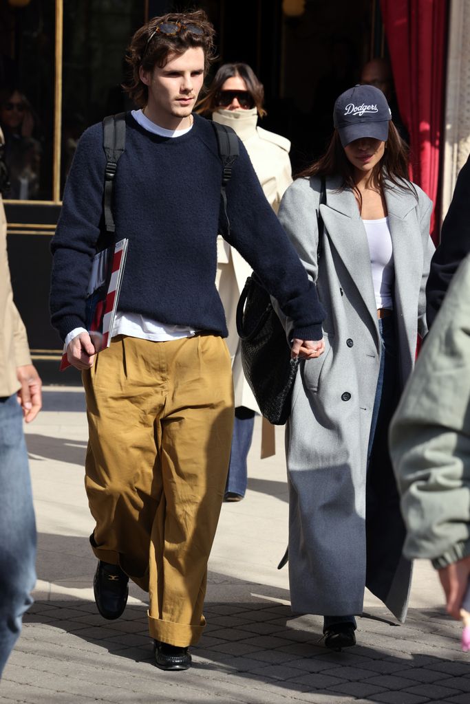 Cruz Beckham and Jackie Apostel leaving their Paris hotel