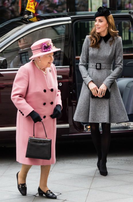 kate middleton supported by the queen