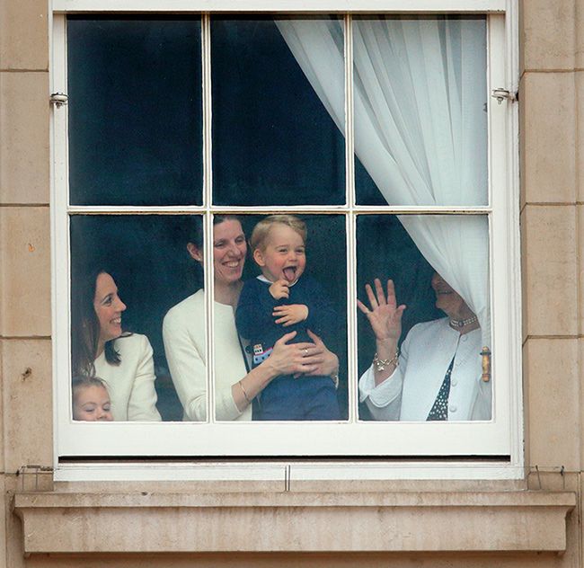 prince george and his nanny at trooping the colour