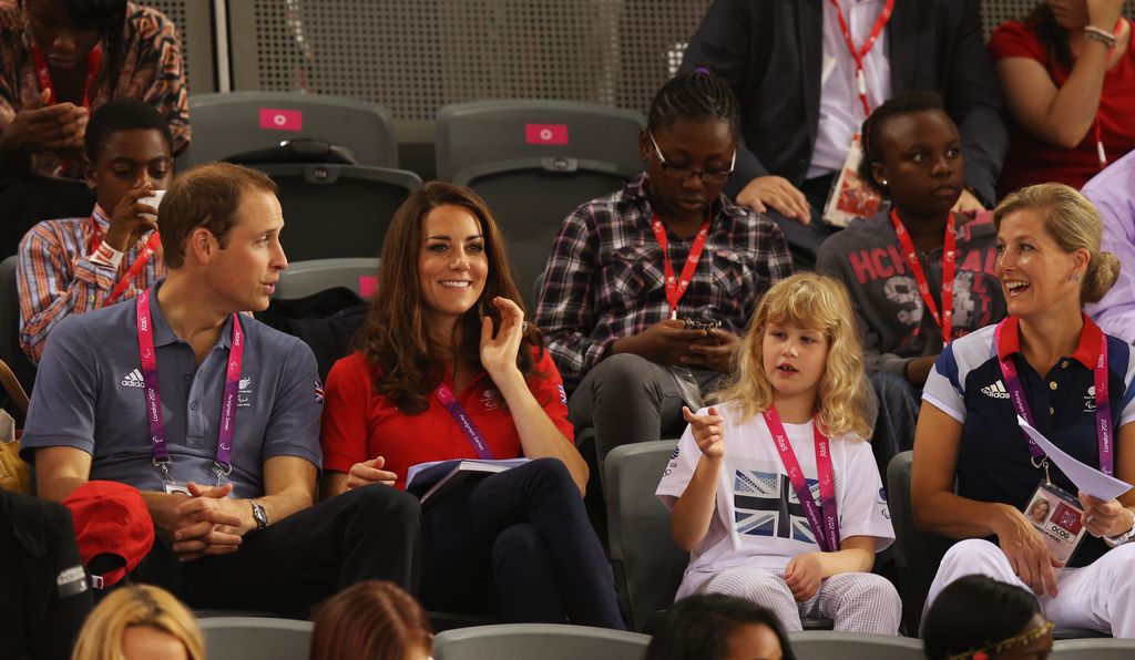  Prince William, Duke of Cambridge and Catherine, Duchess of Cambridge, Lady Louise Windsor and Sophie, Countess of Wessex look on on day 1 of the London 2012 Paralympic Games 