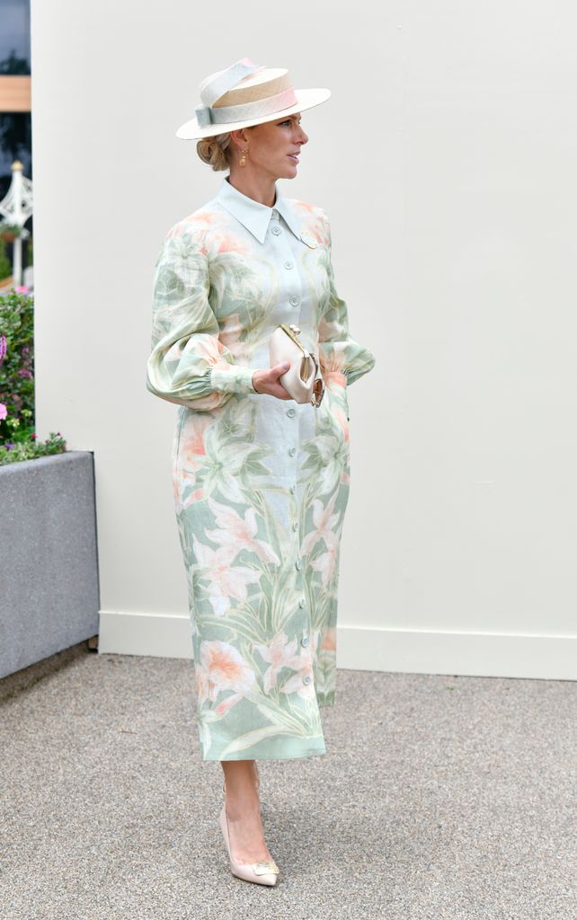 Zara looked radiant in a Leo Lin dress at Royal Ascot