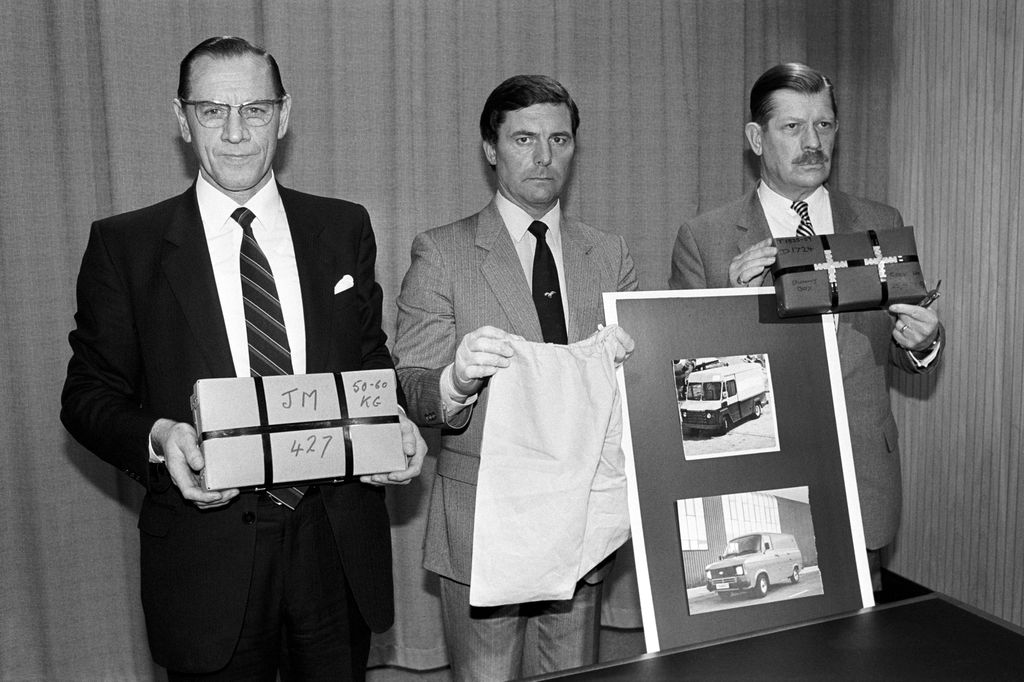 Commander Frank Cater (left), Det. Supt Mervyn Atkinson (centre) and Dept Asst Commander David Powis who investigated the Brinks Mat bullion robbery
