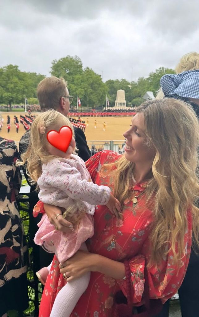 Carrie Johnson with her daughter Romy at Trooping the Colour