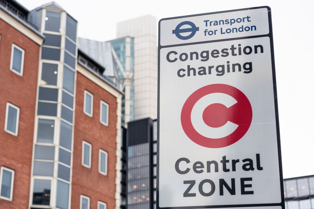 Warning: You're about to enter the Congestion Charge zone in London, which is free for EV drivers