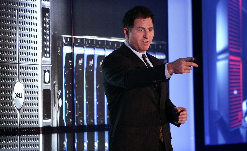 Michael Dell, the chairman and founder of Dell computers, speaks about new developments at the company September 12, 2006 in New York City