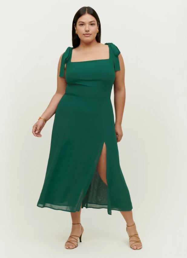 plus size green reformation dress 