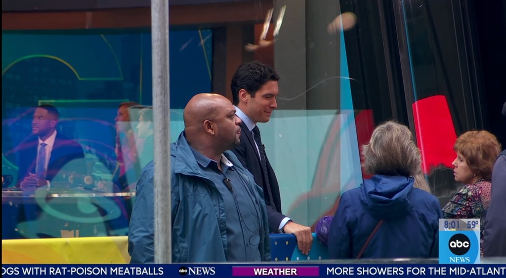 Will Reeve outside the GMA studios - making a fan's day in the process!