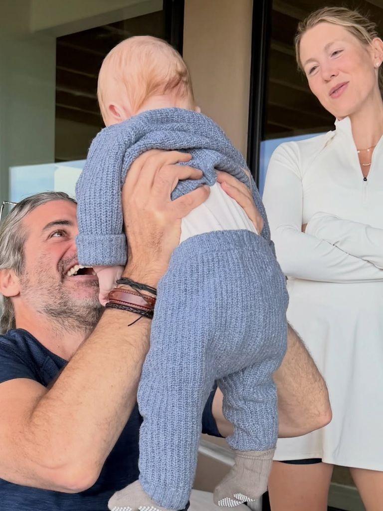 Jennifer Aniston's boyfriend looked joyful holding up a baby