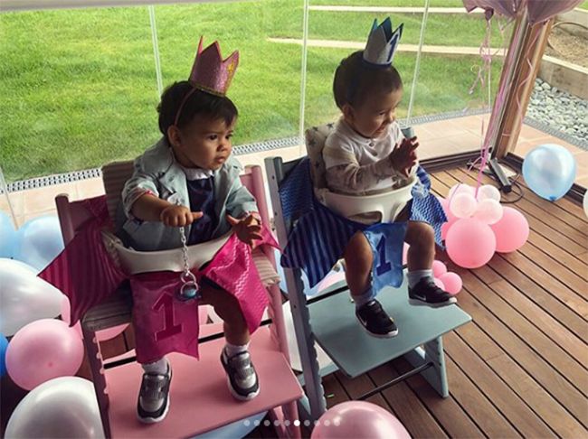 cristiano ronaldo twins celebrate first birthday party