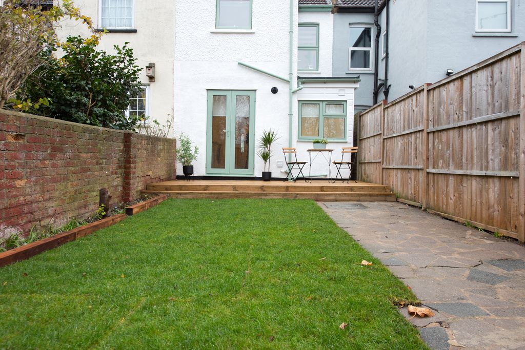 garden with back of house showing 