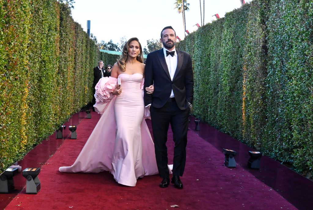 Jennifer Lopez and Ben Affleck at the 81st Golden Globe Awards held at the Beverly Hilton Hotel on January 7, 2024 in Beverly Hills, California. 