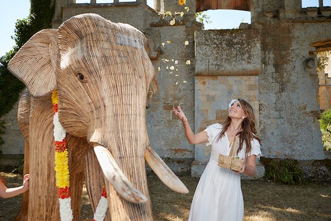 elizabeth hurley wooden elephant