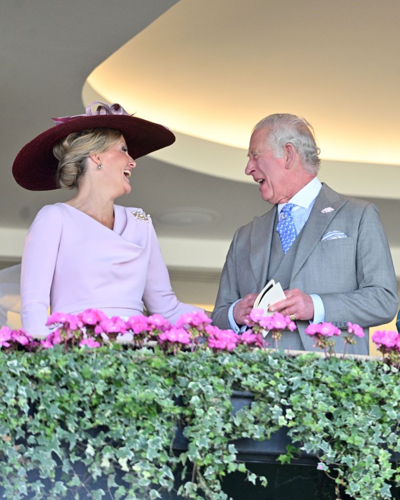 Sophie and Charles laughing at Royal Ascot