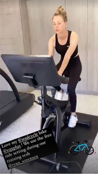 kaley cuoco soulcycle exercise bike