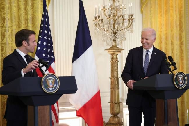Joe Biden and Emmanuel Macron host a press conference