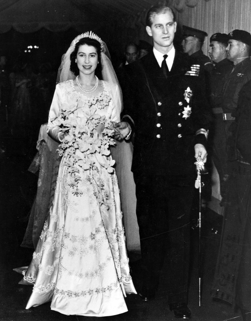 Princess Elizabeth and Prince Philip on their wedding day, 1947