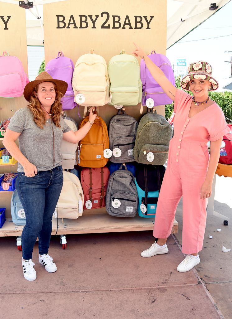 Angela Hudson and Katy Perry attend Baby2Baby Back2School, presented by Stitch Fix Kids and Epic, on July 21, 2021 in Los Angeles, California.