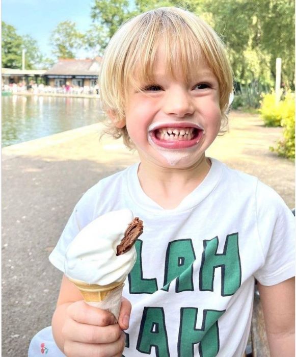 river oliver ice cream smiling