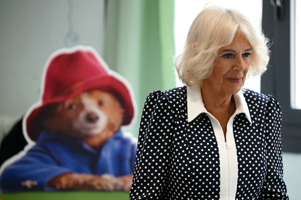 La Sra. Camilla miró dentro del vestido de sonrisas