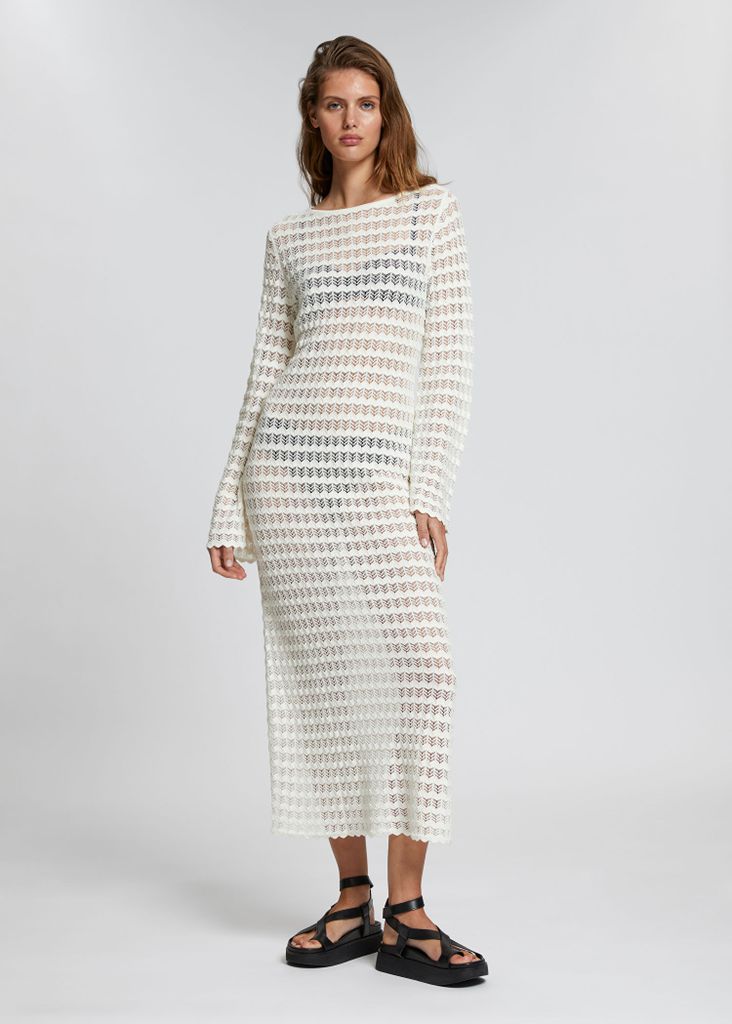 & other stories Open Tie-Back Pointelle Knit Dress