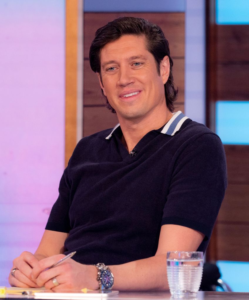 Vernon Kay in black polo shirt