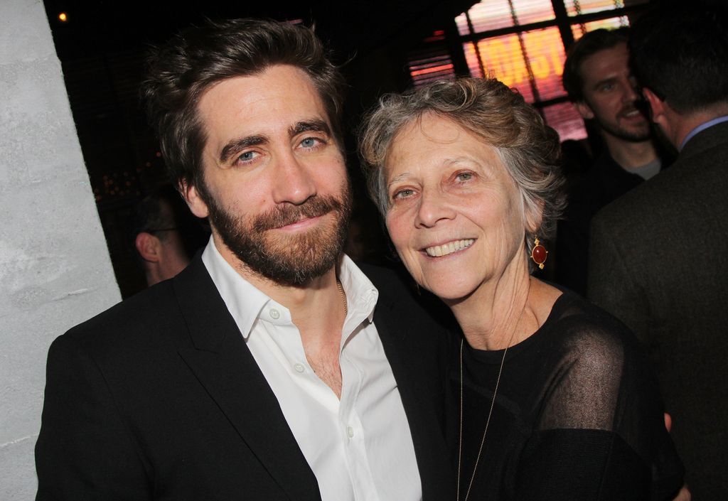 Jake Gyllenhaal and mother Naomi Foner Gyllenhaal pose at the "Constellations" Broadway Opening Night After Party at Urbo NYC on January 13, 2015 in New York City