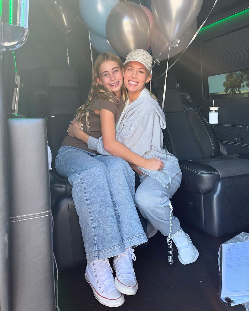 Heather Rae El Moussa hugs her stepdaughter Taylor El Moussa in a tribute shared for her 14th birthday, posted on Instagram