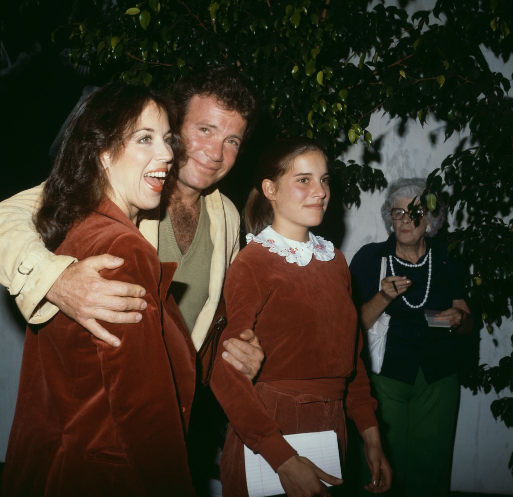 Canadian actor William Shatner with his arm around his second wife, Marcy Lafferty, and his youngest daughter, Melanie
