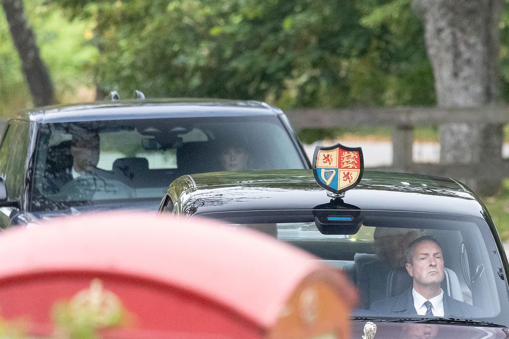 Princess Kate and Prince William arriving at Crathie Kirk Church in Balmoral