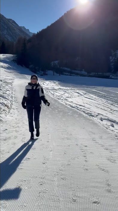 holly on ski slopes