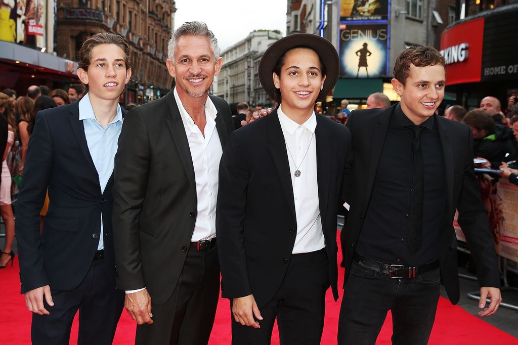Gary Lineker with three of his four sons