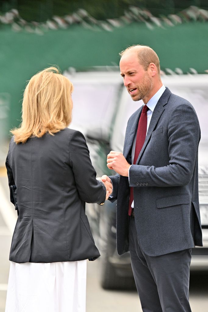 Prince William arrives for a visit to Swiss Valley Community Primary School to meet pupils who took part in the 2024 Urdd Eisteddfod