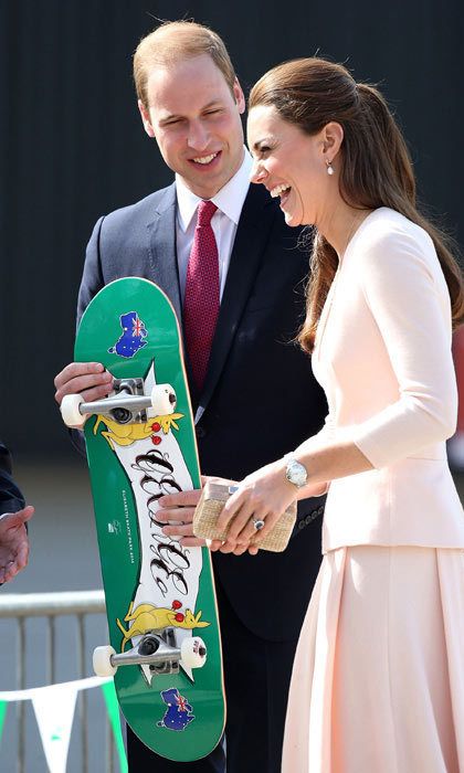 William and Kate were gifted with a skateboard for young George in 2014 