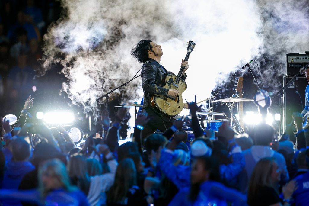 Jack White performs during half time of the NFL 2025 game