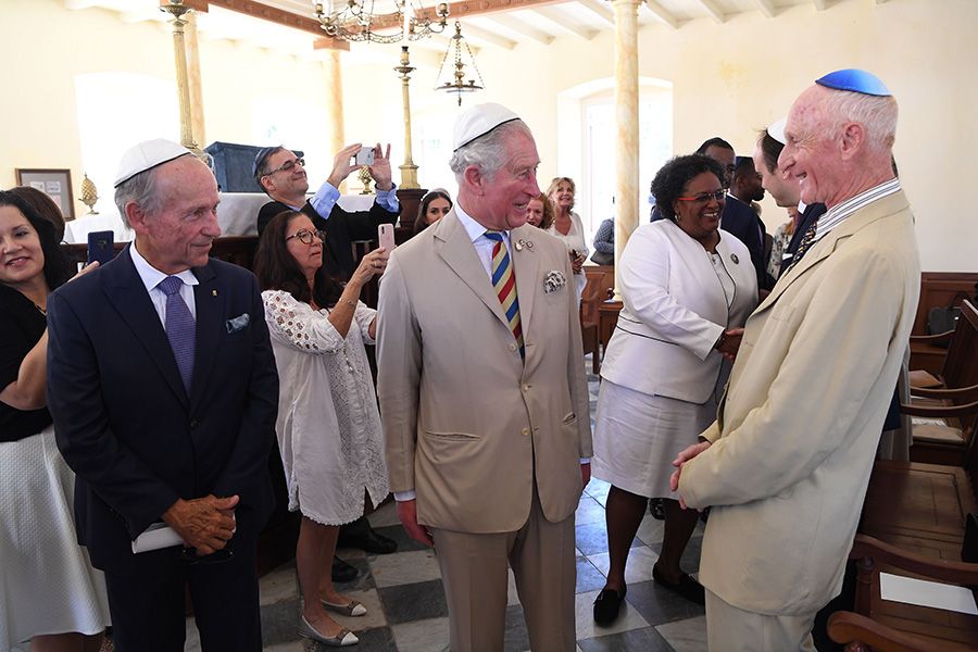 prince charles synagogue visit barbados