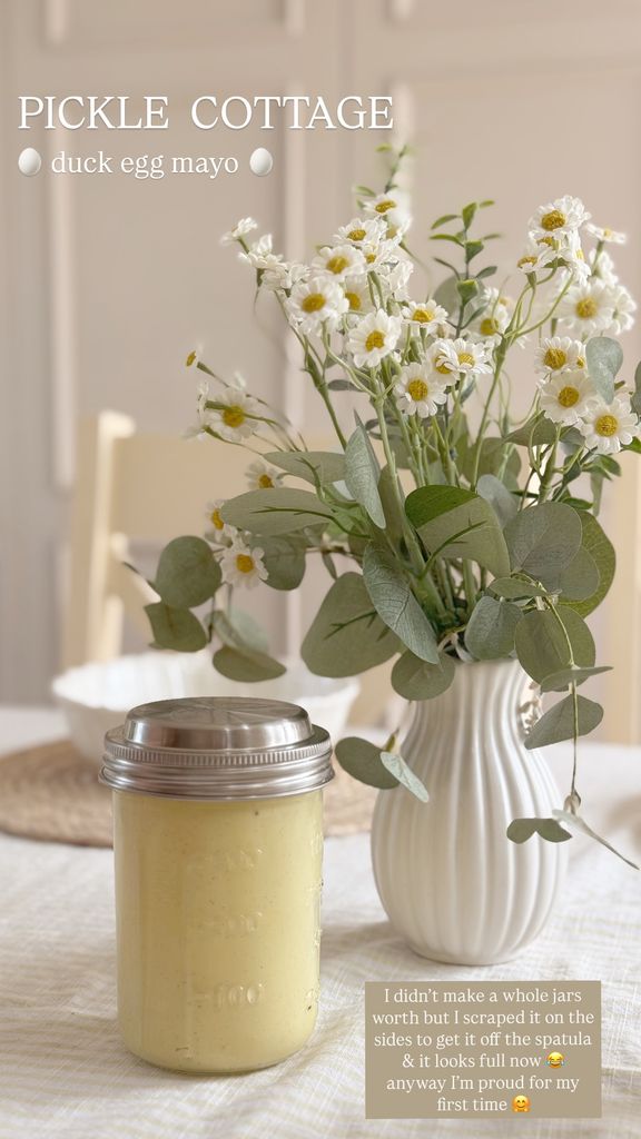 jar of mayo next to potted plant